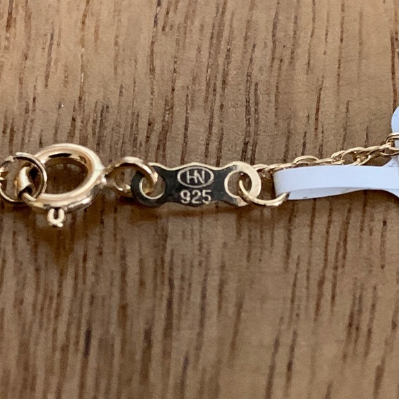 NWT HN signed 14K Gold Plated 925 Silver Diamond Necklace - Picture 5 of 7